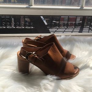 Madewell brown leather sling backs